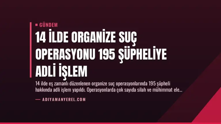 14 İlde Organize Suç Operasyonu 195 Şüpheliye Adli İşlem