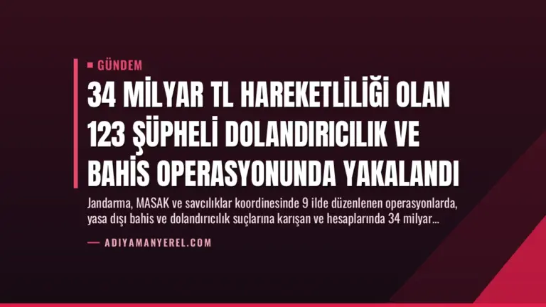 34 Milyar TL Hareketliliği Olan 123 Şüpheli Dolandırıcılık ve Bahis Operasyonunda Yakalandı