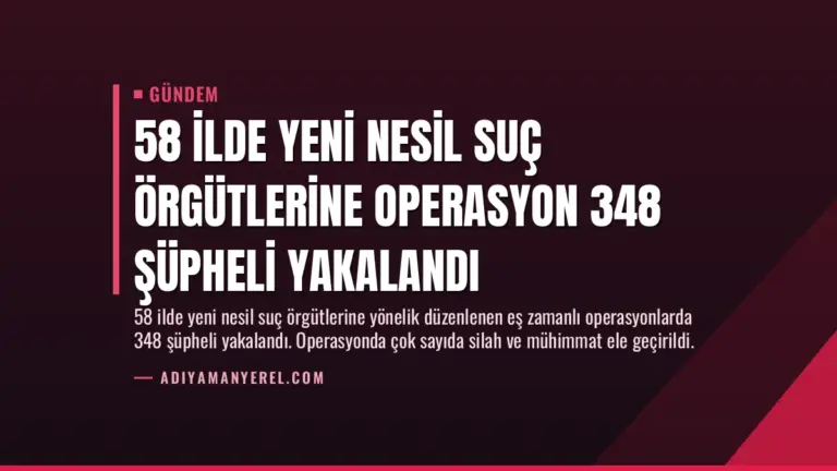 58 İlde Yeni Nesil Suç Örgütlerine Operasyon 348 Şüpheli Yakalandı