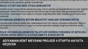 Adıyaman Kent Meydanı Projesi 4 Etapta Hayata Geçecek