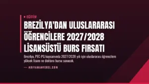 Brezilya'dan Uluslararası Öğrencilere 2027/2028 Lisansüstü Burs Fırsatı