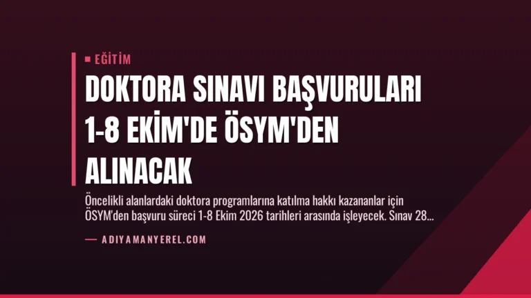 Doktora Sınavı Başvuruları 1-8 Ekim’de ÖSYM’den Alınacak