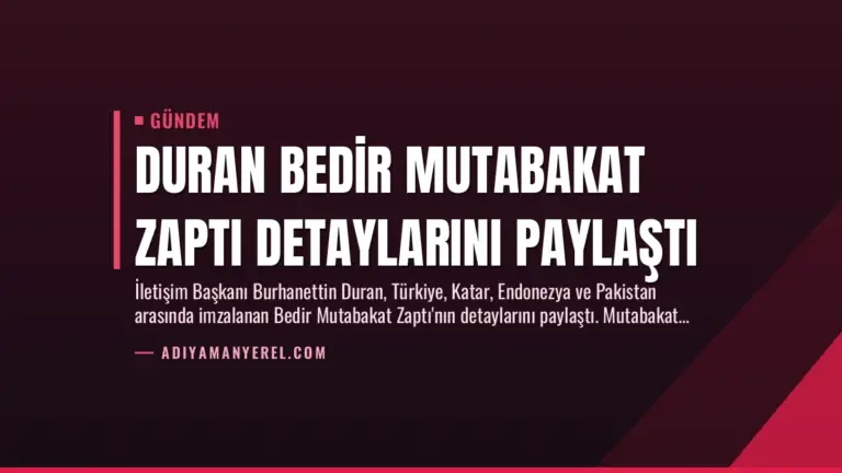 Duran Bedir Mutabakat Zaptı Detaylarını Paylaştı