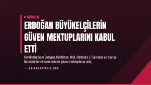Erdoğan Büyükelçilerin Güven Mektuplarını Kabul Etti