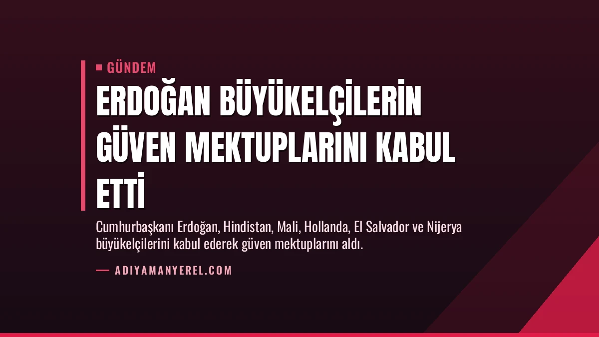 Erdoğan Büyükelçilerin Güven Mektuplarını Kabul Etti