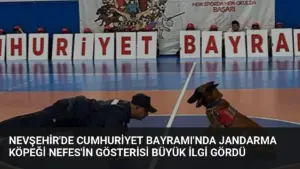 Nevşehir'de Cumhuriyet Bayramı'nda Jandarma Köpeği Nefes'in Gösterisi Büyük İlgi Gördü