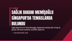 Sağlık Bakanı Memişoğlu Singapur’da Temaslarda Bulundu