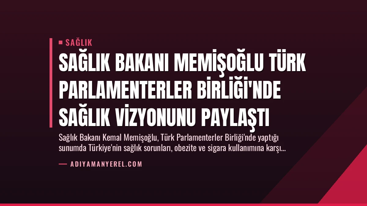 Sağlık Bakanı Memişoğlu Türk Parlamenterler Birliği’nde Sağlık Vizyonunu Paylaştı