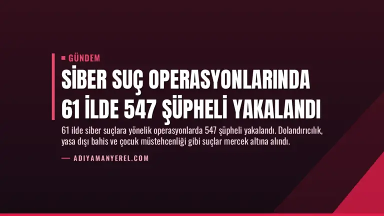 Siber Suç Operasyonlarında 61 İlde 547 Şüpheli Yakalandı
