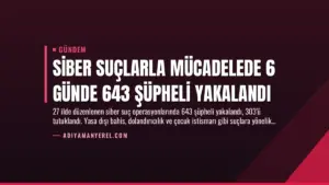 Siber Suçlarla Mücadelede 6 Günde 643 Şüpheli Yakalandı