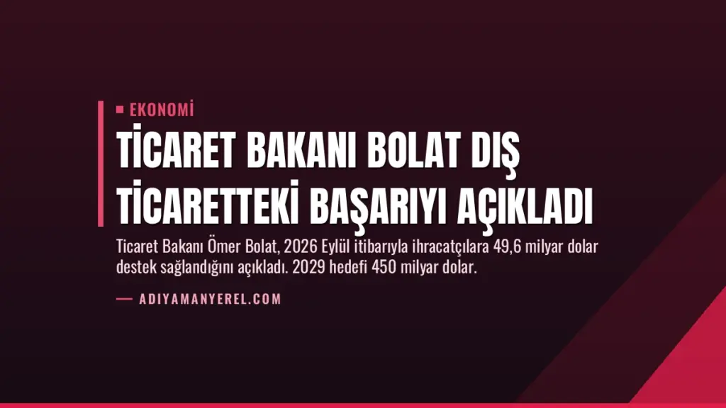 Ticaret Bakanı Bolat Dış Ticaretteki Başarıyı Açıkladı