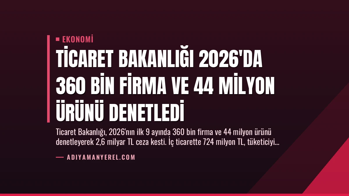 Ticaret Bakanlığı 2026’da 360 Bin Firma ve 44 Milyon Ürünü Denetledi