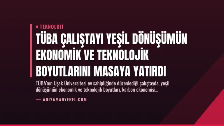 TÜBA Çalıştayı Yeşil Dönüşümün Ekonomik ve Teknolojik Boyutlarını Masaya Yatırdı